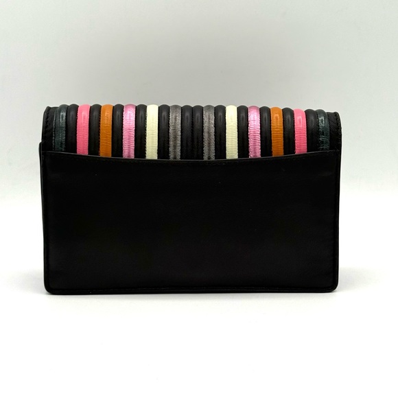 Coach 1941 Foldover Chain Clutch Crossbody Quilted Striped 27091 - Picture 5 of 16